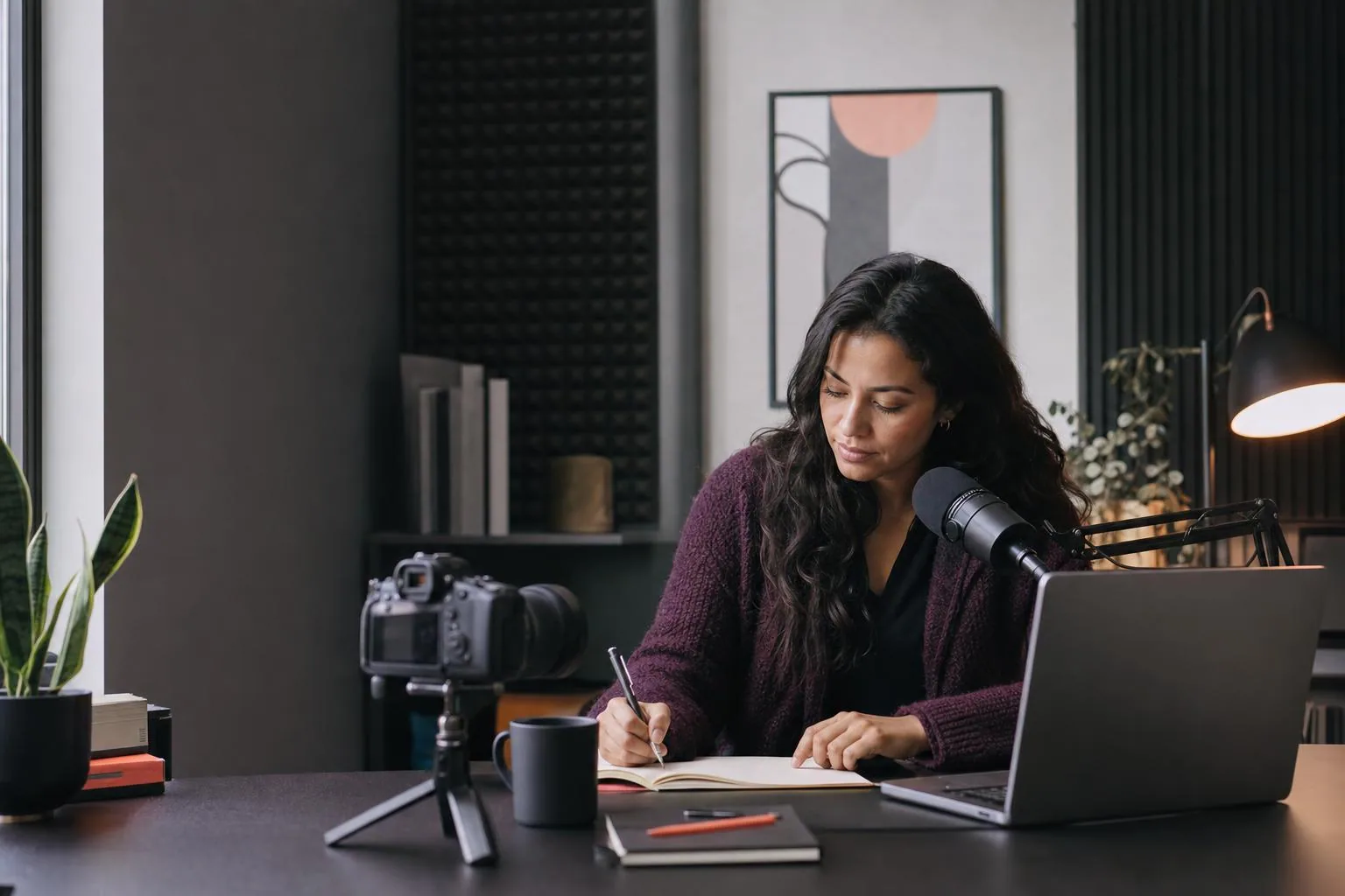 Creator shaping a story in a home studio